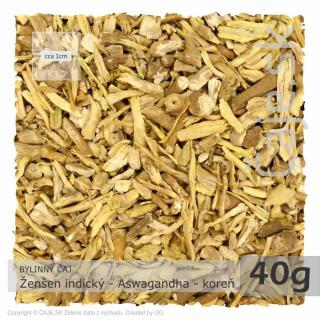 BYLINNÝ ČAJ Ženšen indický – Vitánia snodarná (Ashwagandha) – koreň (40g)