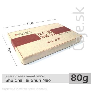 PU ERH Yunnan Shu Cha Tai Shun Mao (80g) – lisovaná tehlička