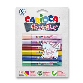 Carioca, farby na textil Fabric Paint Perly, 6 ks sada