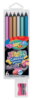 Colorino, guľaté metalické JUMBO pastelky, 6 farieb