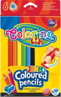 Colorino, trojhranné Jumbo pastelky, 6 farieb