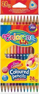 Colorino, trojhranné obojstranné pastelky, 24 farieb