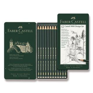 Faber-Castell, grafitová sada ceruziek Castell 9000, 12 ks, design set