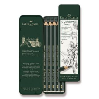 Faber-Castell, grafitová sada ceruziek Castell 9000 Jumbo, 5 ks