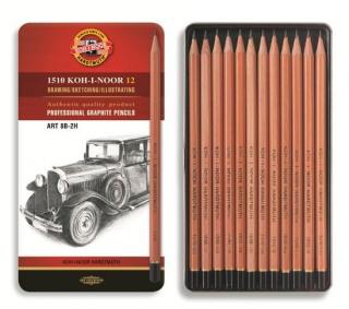 Koh-i-noor, grafitové ceruzky ART 1512N 8B- 2H - set