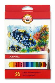 Koh-i-noor, mondeluz školské akvarelové pastelové ceruzky 3719 36 ks v sade