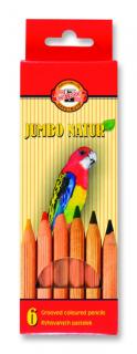 Koh-i-noor, pastelová ceruzka so špeciálnou úpravou povrchu JUMBO NATUR 2171N 6 ks sada