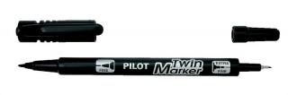 Pilot, permanentný popisovač dvojhrotový, SCA-TM-BG Twin Marker Farba: čierna