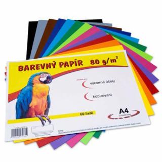sada farebných papierov, vhodné pre kopírovanie a výtvarnú činnosť, 60 listov