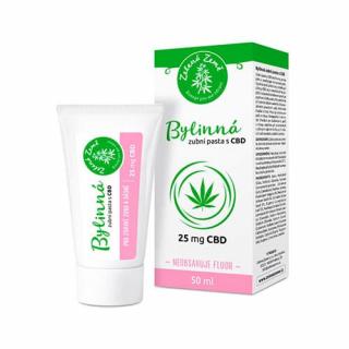 Bylinná zubná pasta s CBD 25mg 50 ml Zelená Země