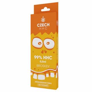 CZECH HHC 99% HHC jednorazové pero Broskyňa 125 poťahov 0,5ml 1ks