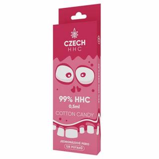 CZECH HHC 99% HHC jednorazové pero Cotton Candy125 poťahov 0,5ml 1ks