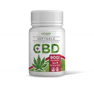 Euphoria CBD kapsule softgels 900 mg širokospektrálny 30 ks x 10mg