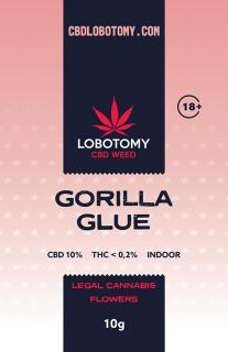 LOBOTOMY GORILLA GLUE INDOOR CBD 10% a THC 0,2% 10g