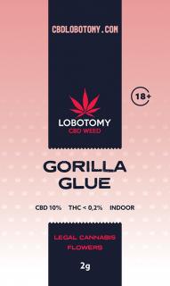 LOBOTOMY GORILLA GLUE INDOOR CBD 10% a THC 0,2% 2g