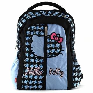 Batoh školský Hello Kitty Blue Flower čierno-modrý