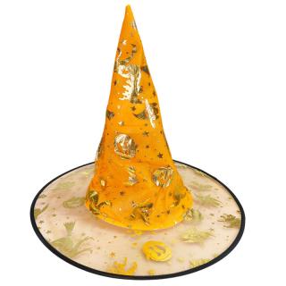 Čarodejnícky klobúk priehľadný oranžový