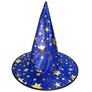 Čarodejnícky klobúk s hviezdami modrý