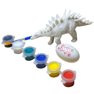 Dinosaurus na vymaľovanie s farbami Stegosaurus