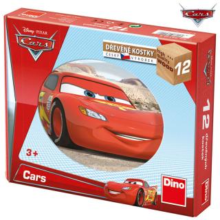 Drevené kocky Cars 12 ks