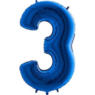Fóliový balónik modrý číslica 3 - 82 cm (4514)
