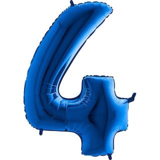 Fóliový balónik modrý číslica 4 - 82 cm (4514)