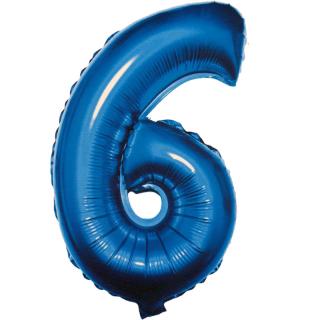 Fóliový balónik modrý číslica 6 - 82 cm (4514)