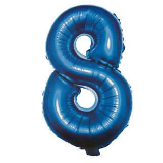 Fóliový balónik modrý číslica 8 - 82 cm (4514)