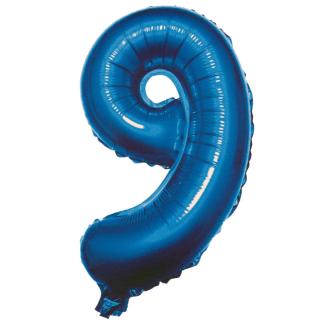 Fóliový balónik modrý číslica 9 - 82 cm (4514)