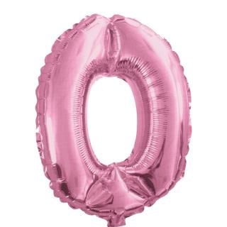 Fóliový balónik ružový číslica 0 - 82 cm (4514)
