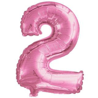 Fóliový balónik ružový číslica 2 - 82 cm (4514)