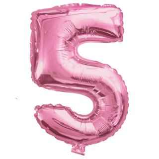Fóliový balónik ružový číslica 5 - 82 cm (4514)