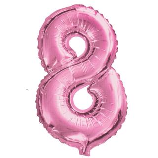 Fóliový balónik ružový číslica 8 - 82 cm (4514)