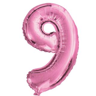 Fóliový balónik ružový číslica 9 - 82 cm (4514)