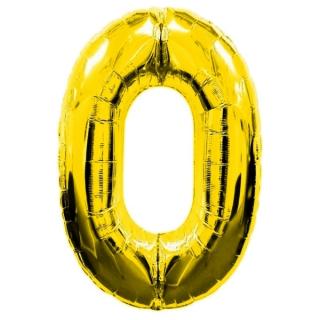 Fóliový balónik zlatý číslica 0 - 82 cm (4514)