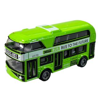Kovový autobus na spätný chod 9,5 cm Barva: Zelený