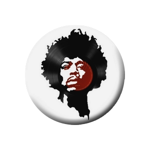 Placka Vinil Jimi Hendrix 25mm (073)