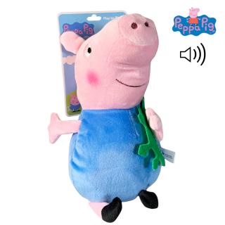Plyšový Peppa Pig 27 cm so zvukom modrý