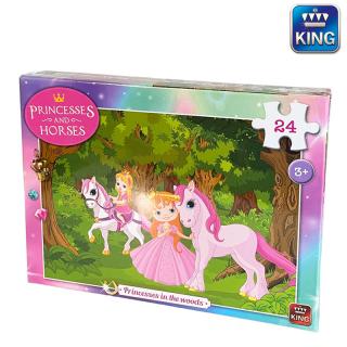 Puzzle Princezná a kone Princezné v lese 24 dielikov