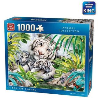 Puzzle Rodina Tigra sibírskeho 1 000 dielikov