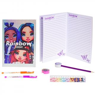 Rainbow High sada písacích potrieb so zápisníkom v puzdre