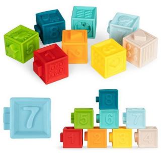 Senzorické kocky pre najmenších Textured Blocks 8 kusov