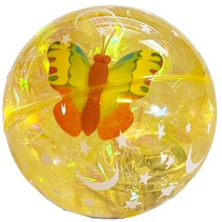 Super Duper svietiaca skákajúca loptička motýľ 6 cm Barva: Žlutý