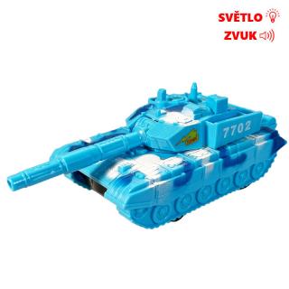 Tank Leopard so svetlom a zvukom modrý 16 cm