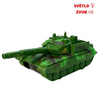 Tank Leopard so svetlom a zvukom zelený 16 cm