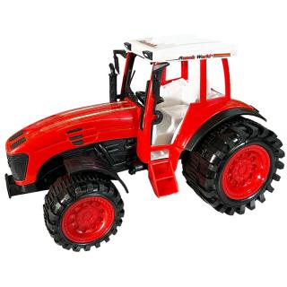 Traktor na zotrvačník 25 cm červený