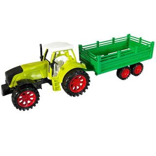 Traktor s prívesom na zotrvačník 32 cm zelený