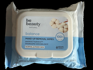 Be Beauty Natural odličovacie obrúsky Balance pre normálnu a zmiešanú pleť - 25 ks s viečkom