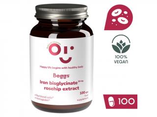 Beggs Iron bisglycinate 20 mg, rosehip extract (100 kapsúl)