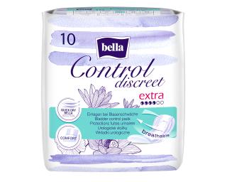 Bella urologické vložky Control Discreet Extra - 10ks  + Pri kúpe akýchkoľvek 2 ks Bella Control Discreet dostanete Bella intímne vlhčené obrúsky…